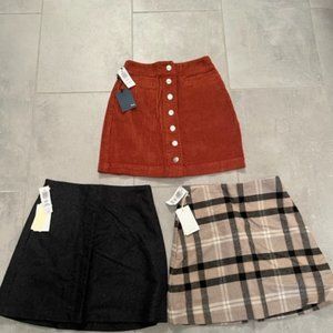 Aritzia Grey Wool Mini Skirt